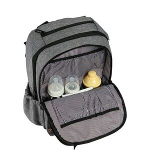 Ferlin Large Capacity Unisex Backpack Diaper Bag with Stroller Straps Gray Black